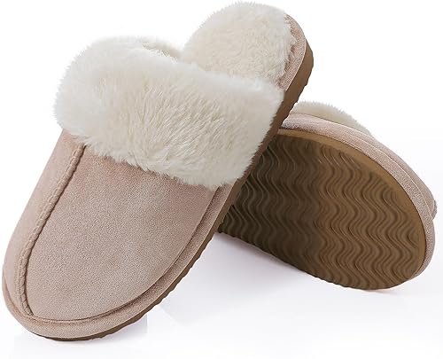 Miniatura 3 de Litfun Pantuflas mullidas de espuma viscoelástica para mujer, zapatos de invierno para interiores y exteriores