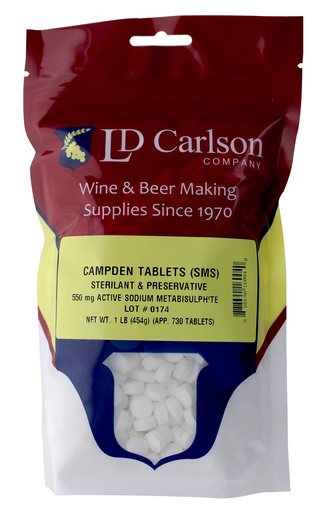 Tabletas Campden (metabisulfito de sodio), 0,45 kg