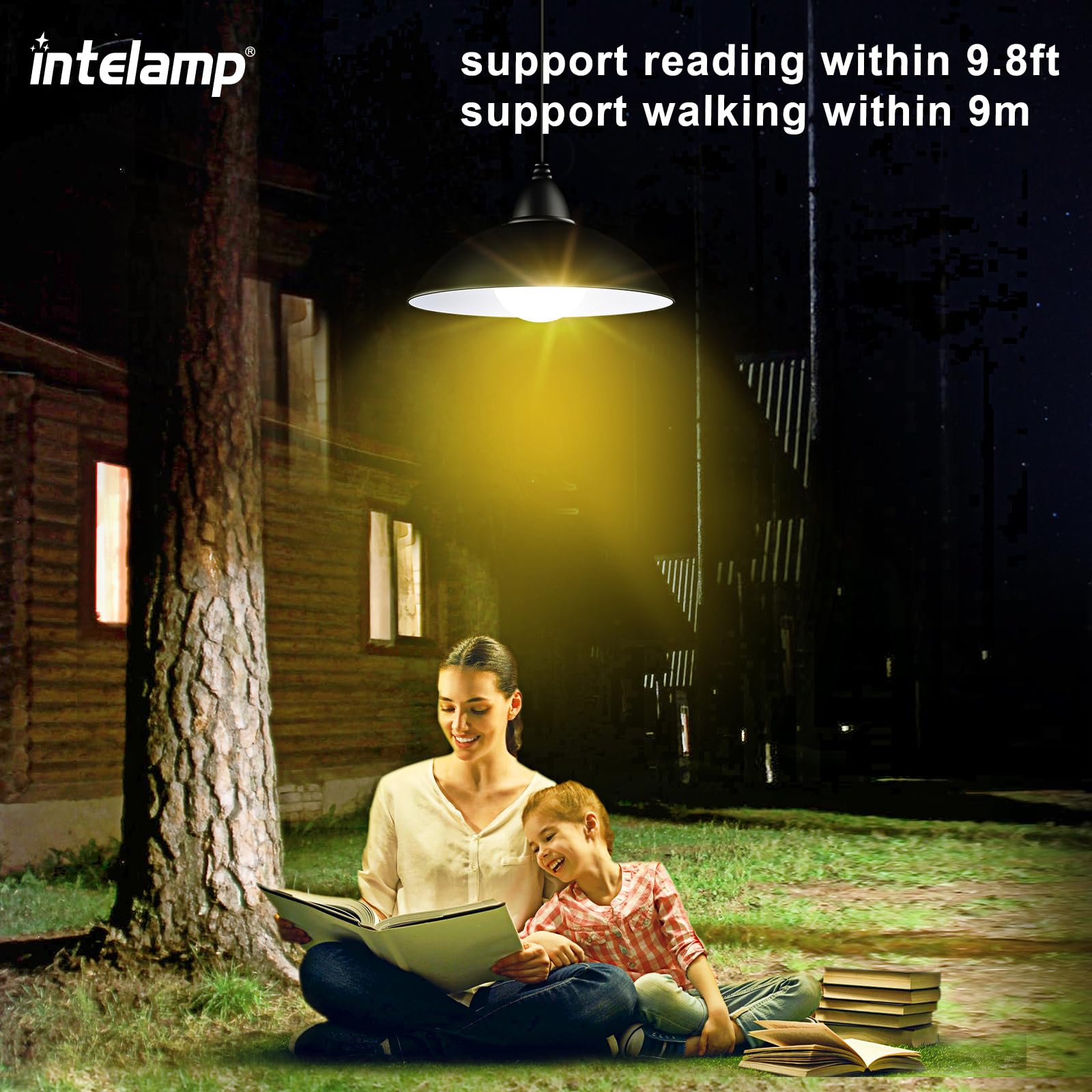 intelamp Solar Shed Light Remote Control, Solar Pendant Lights Outdoor Indoor, Cool White, Neutral, Warm White, 16.4FT Cord - Image 3
