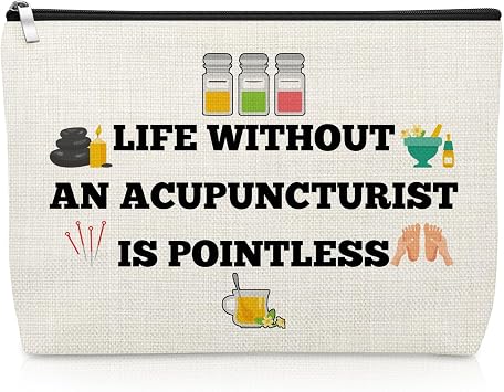 Acupuncturist Gifts for Women Makeup Bag Thank You Gifts for Therapist Acupuncture Lover Cosmetic Bag Therapy Present Christmas Birthday Present for Acupuncturist Coworker Friend Travel Pouch