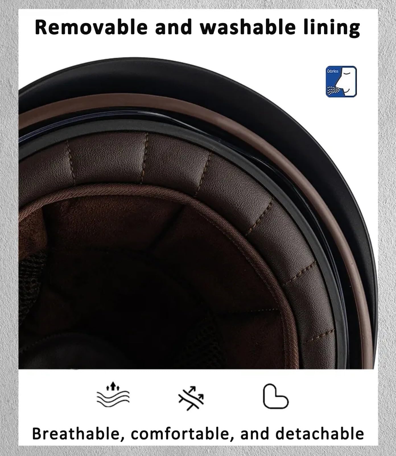 Kask motocyklowy retro ECE 22.06 z certyfikatem ECE 22.06, pasuje do cruiserów, chopperów, motorowerów i skuterów; kask z wizjerem dla kobiet i mężczyzn, 5,M (52-54 cm)