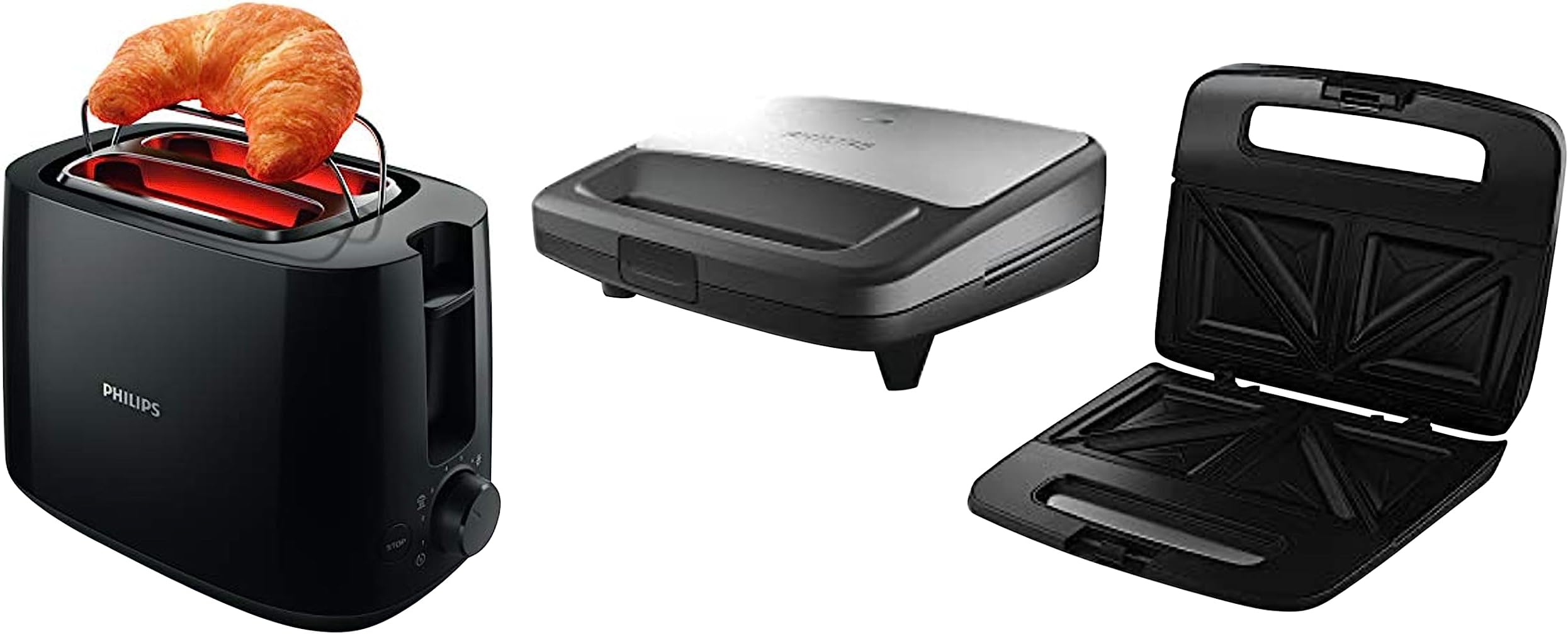 Buy Philips HD2288/00 XL Sized Sandwich Maker, Black with Metallic
