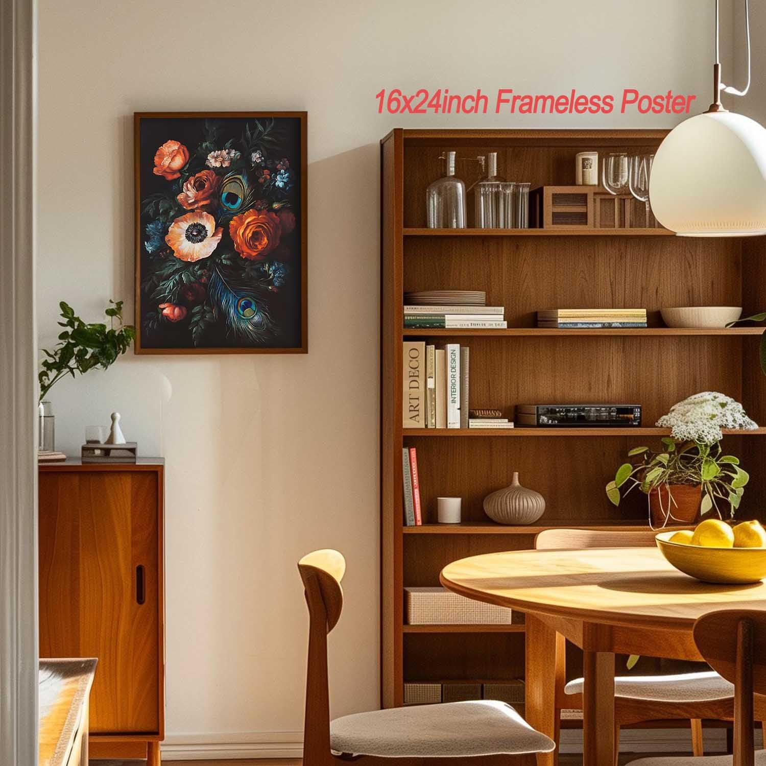 Amazon.com: Frameless 16x24in Moody Vintage Floral Wall Art