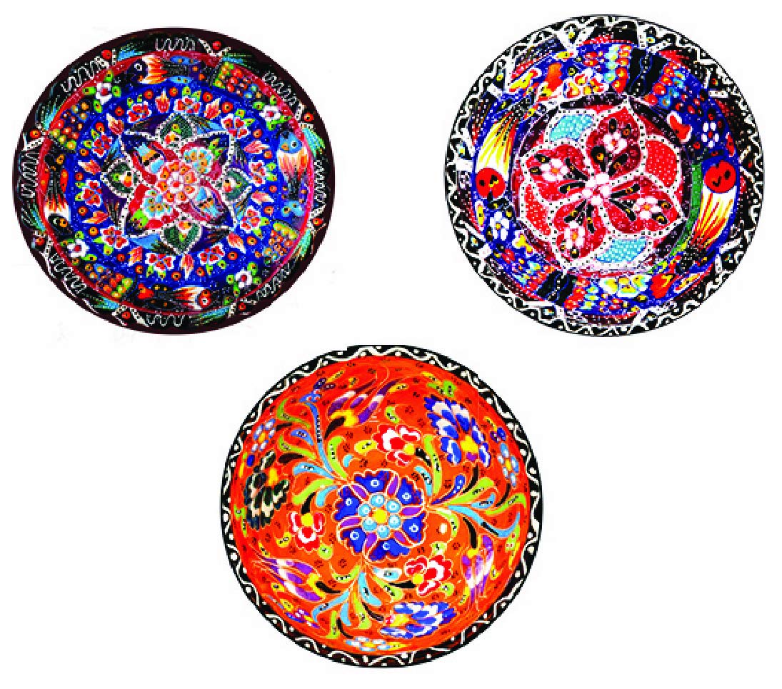 Buy Real Art Wall Hanging Ceramic Plates 7" (3 pcs Set) Multicolor