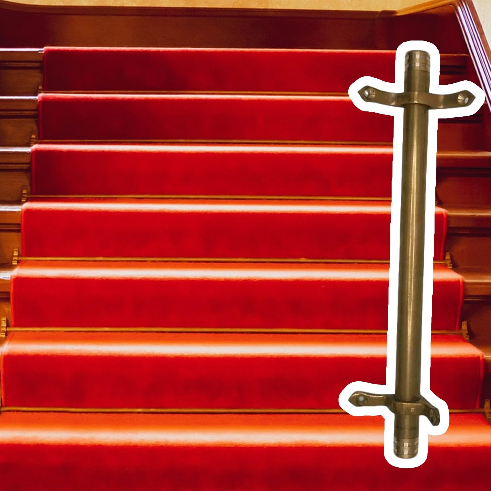 Tringles à Moquette D'escalier Barres De Fixation pour Tapis D'escalier, Tiges De Fixation en Laiton pour Tapis D'escalier, Tiges D'escalier, Installation Facile(15 pcs,L 30in/76cm)