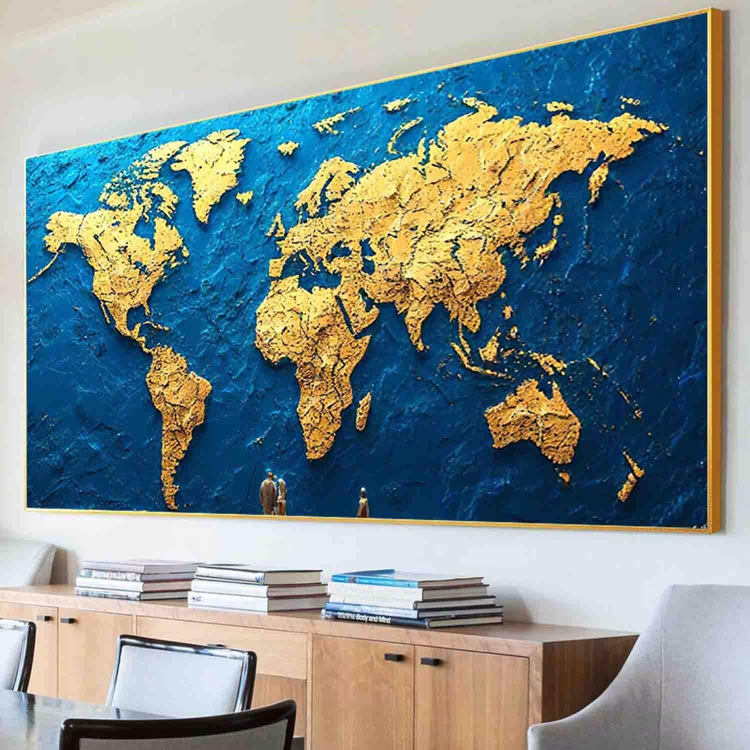 Malowanie po numerach dla dorosłych, mapa świata do malowania po numerach, dla dzieci, DIY, malowanie akrylowe po numerach, z pigmentem, hobby dla dorosłych, dekoracja domu, 60 x 120 cm, j847