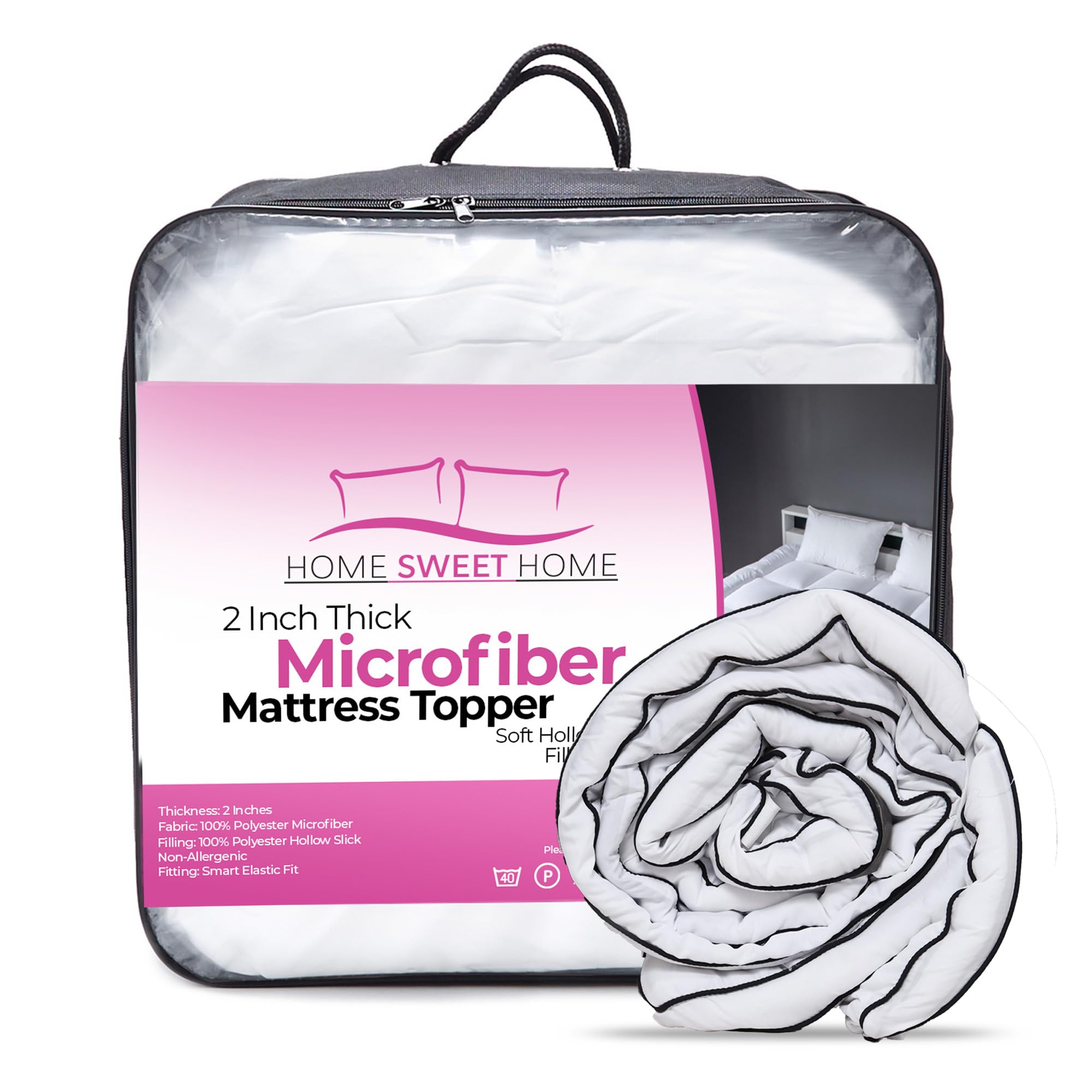 5Cm Thick Microfibre Soft Touch 2 Inch Mattress Topper from B&Q