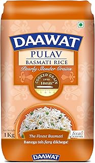 Daawat Pulav, Long Grains, Fluffy Basmati for finest Pulav, 1 Kg