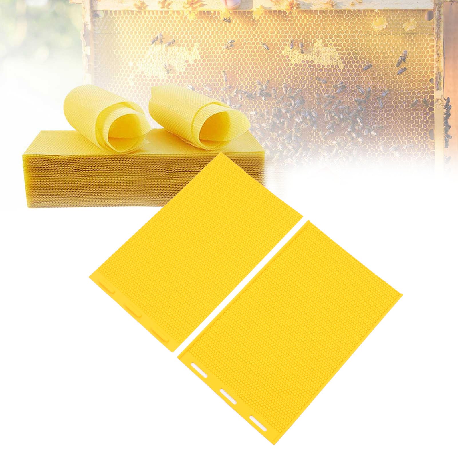 Silikonbienenwachsblattform, 2pcs Bienenwachs -Presseblattblechausrüstung Tragbar, Einfach zu Reinigen, Wiederverwendbar, Bienenwachspresse für die Imkerei (YELLOW)