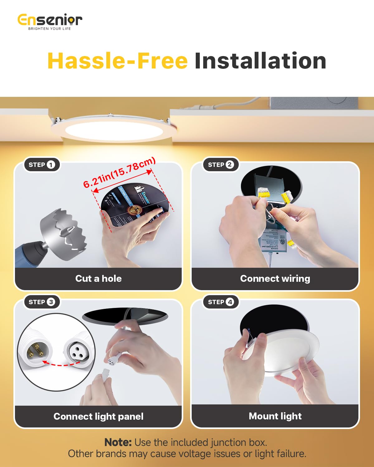 Ensenior LED Recessed Lights - Energy Efficient & Dimmable -6