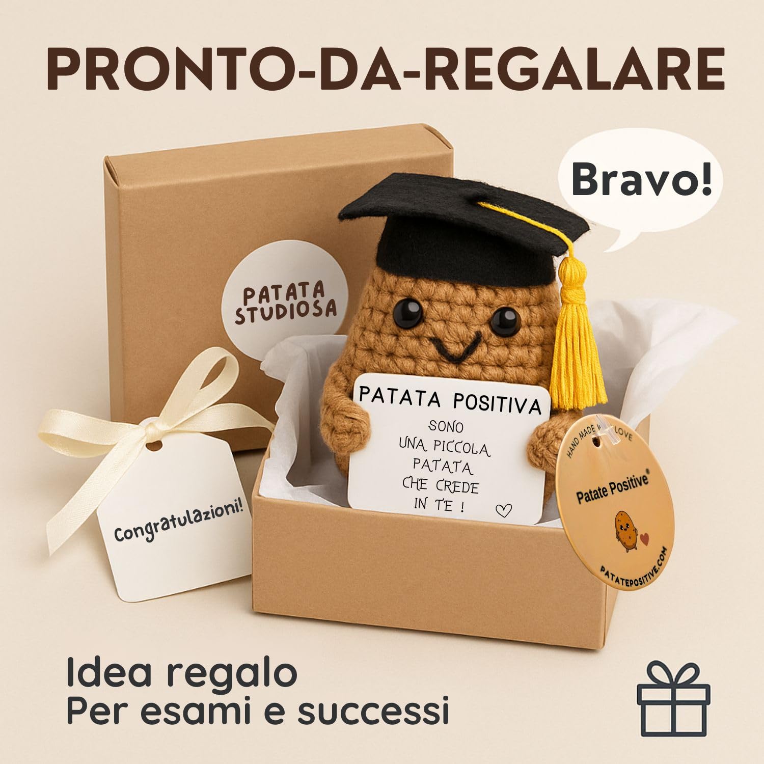 Patata Studiosa© | Idea Motivazionale Studente | Regalo Originale Allievo | Focus Scuola Esame Diploma | Festa Laurea Studio | Bambina Ragazza | Ufficio Classe Stanza | Coach Professore Motivazione