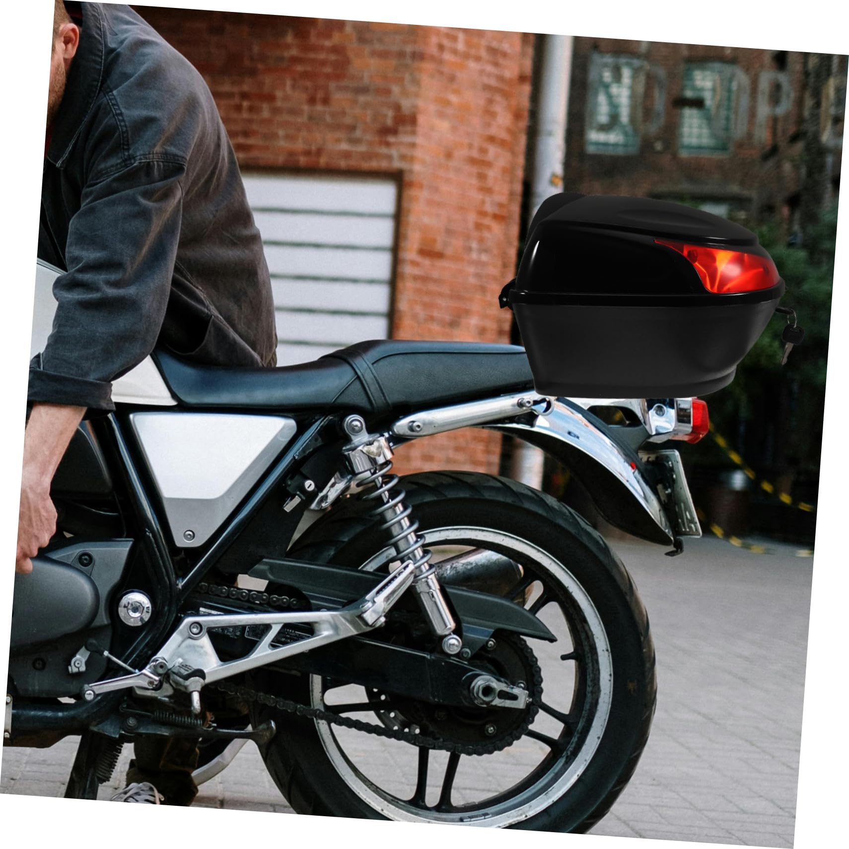 Motorrad Hecktasche Schwarz aus Pp mit Montagesatz