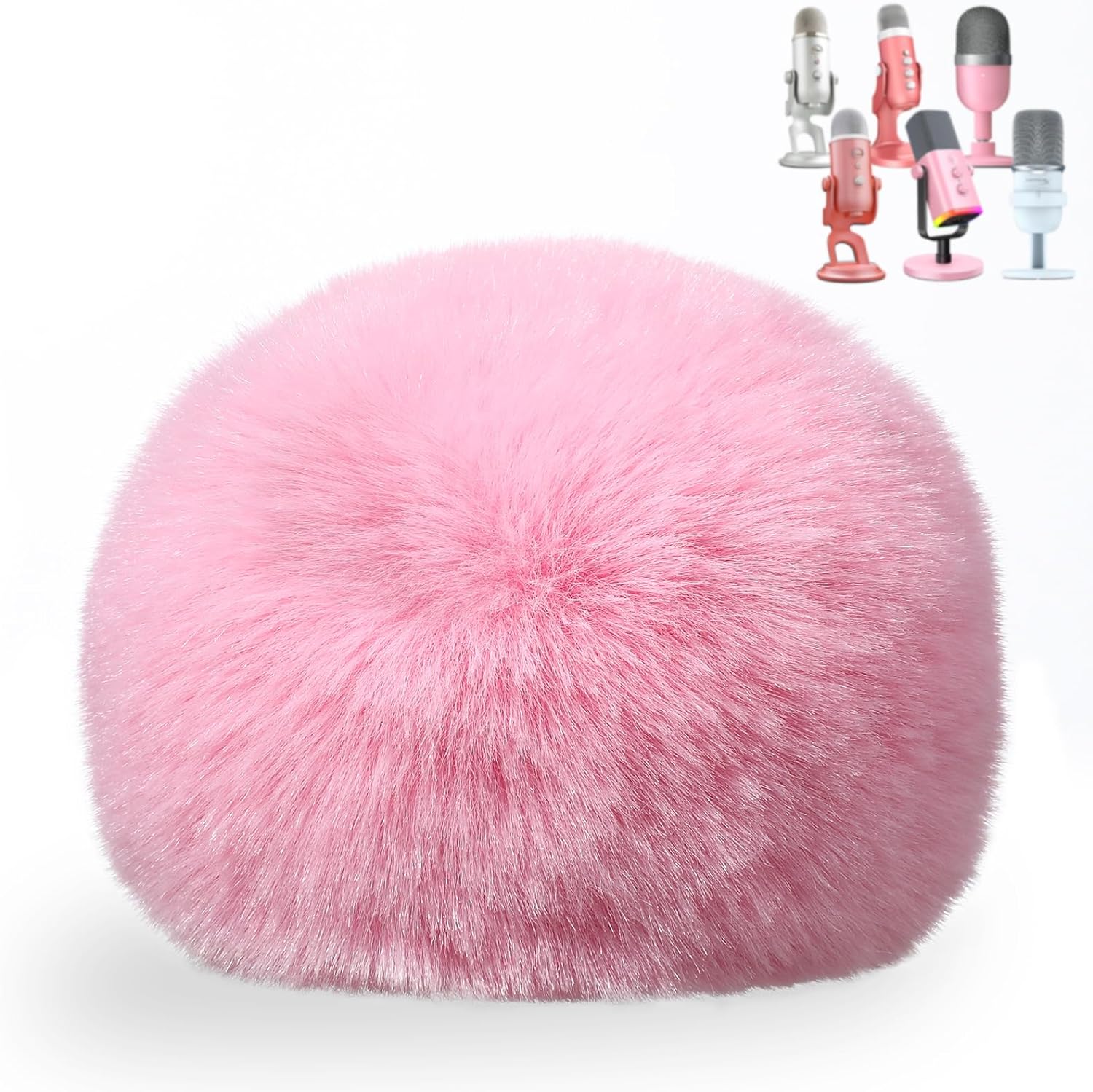 ZealSound Blue Yeti Pop Filter for Blue Yeti Microphone,Mic Foam Cover with Furry Windscreen Muff windshield for ZealSound K66/Yeti/Yeti X/Nano/Yeti Pro/AM8/SoloCast and More USB Mics (Pink)