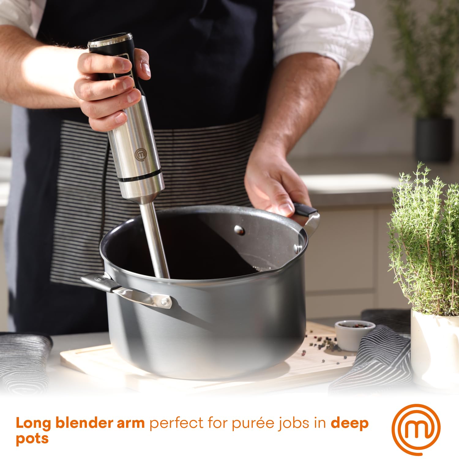 MasterChef Immersion Blender Handheld, Stainless Steel
