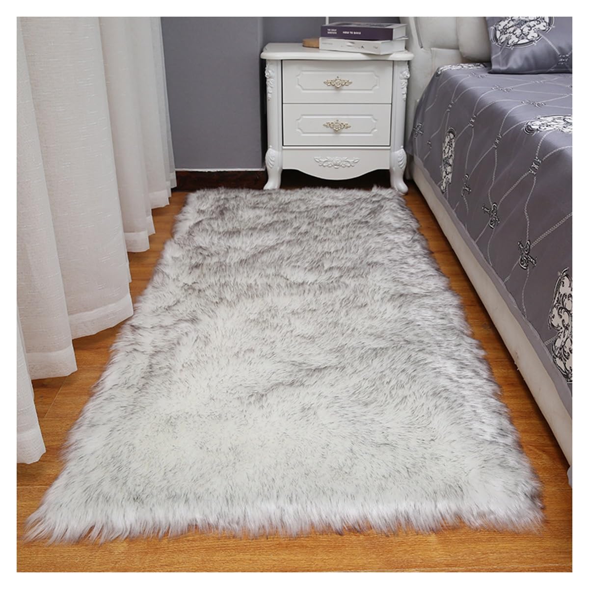Tapis de salon en fausse fourrure douce moquette longhair