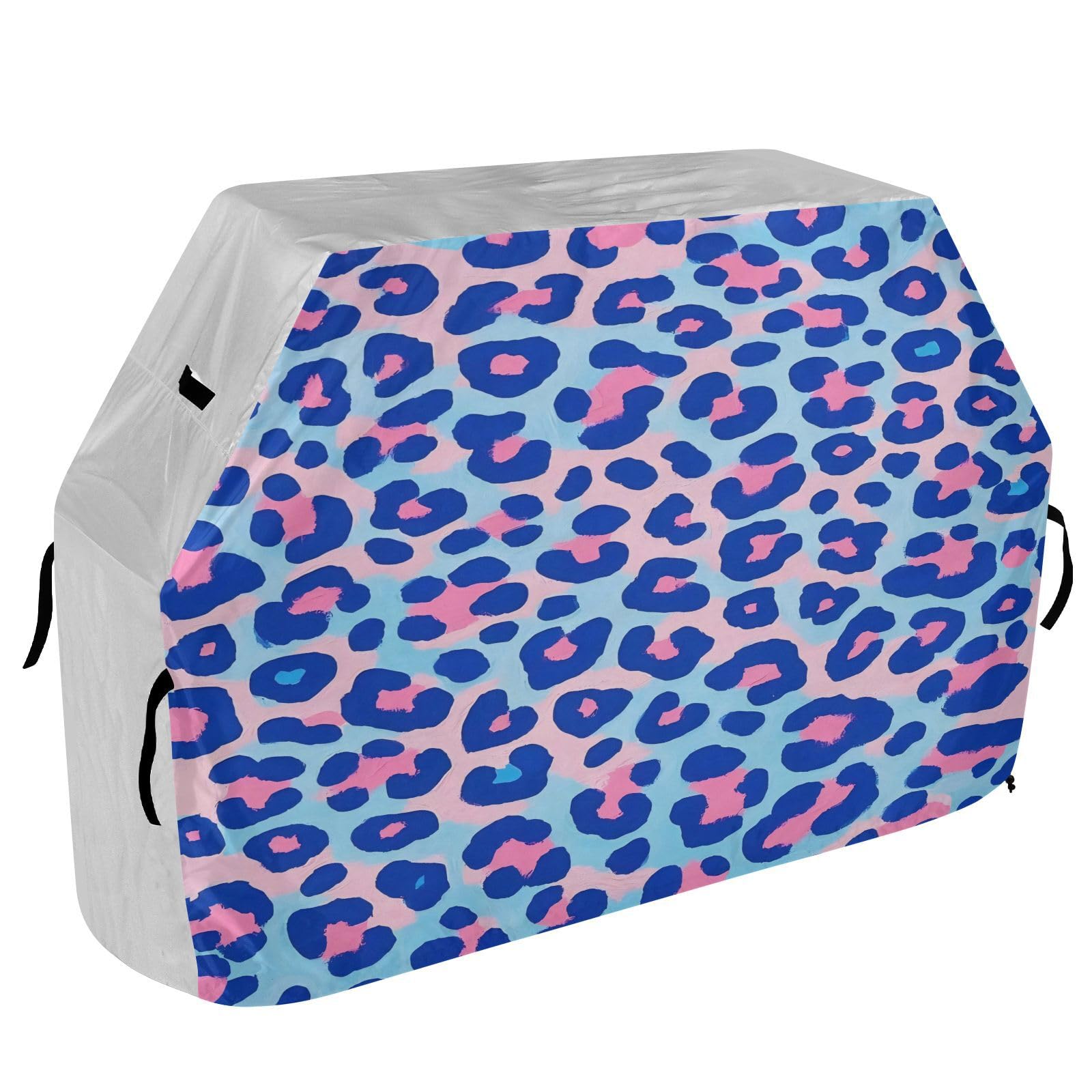 Fundas para ahumadores de 65 pulgadas resistentes anti-UV para exteriores con estampado de leopardo azul y rosa