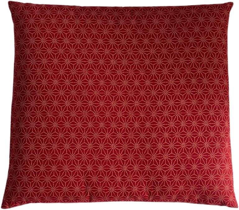 Zabuton Floor Pillow with Removable Cover - Traditional Japanese Decor | 90% Cotton, 10% Polyester Filling, Fluffy Floor Cushion for Couch, Living Room Seating or Meditation