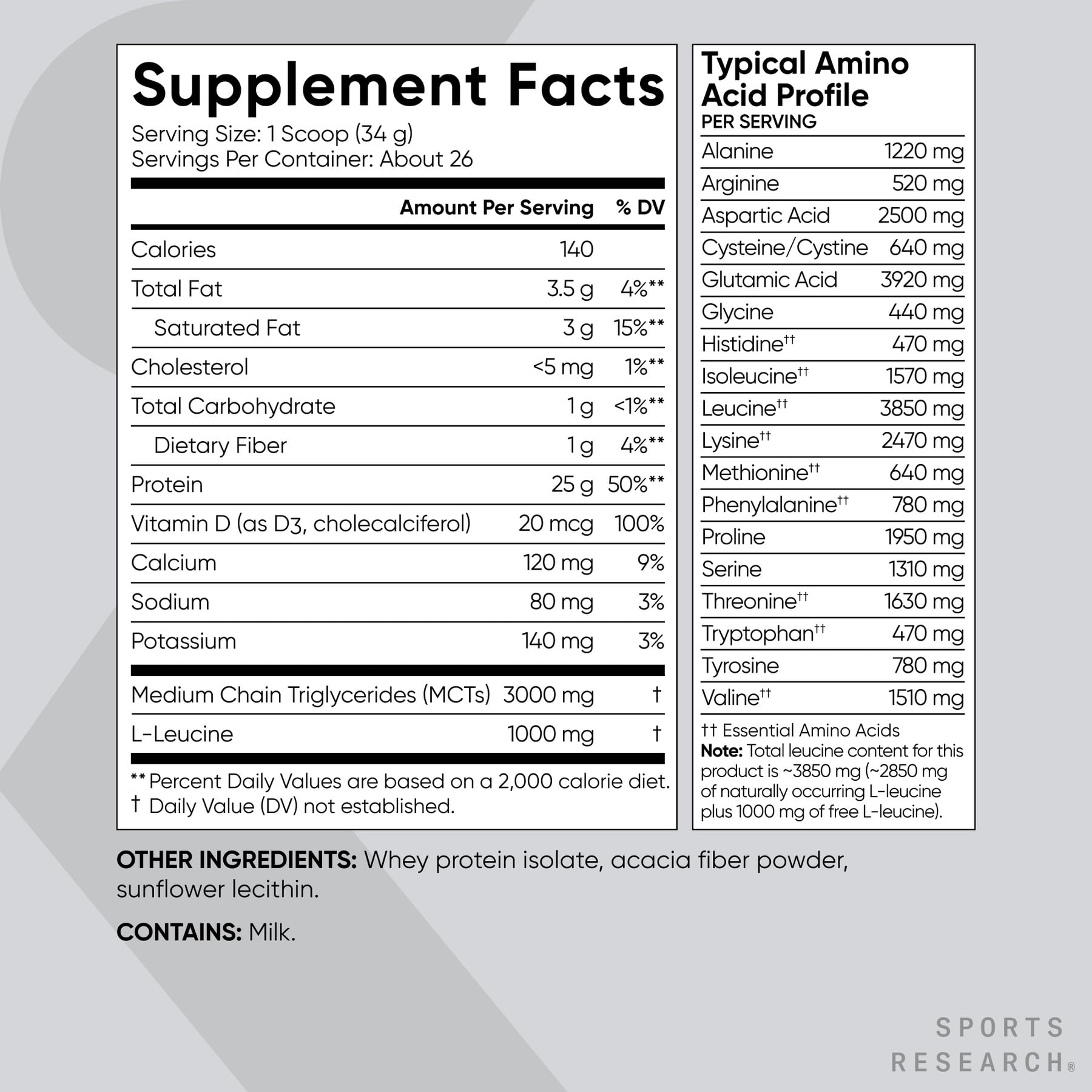 Sports Research® Whey Protein Isolate Powder, Unflavored (2lb Bag) — Amazon image 5