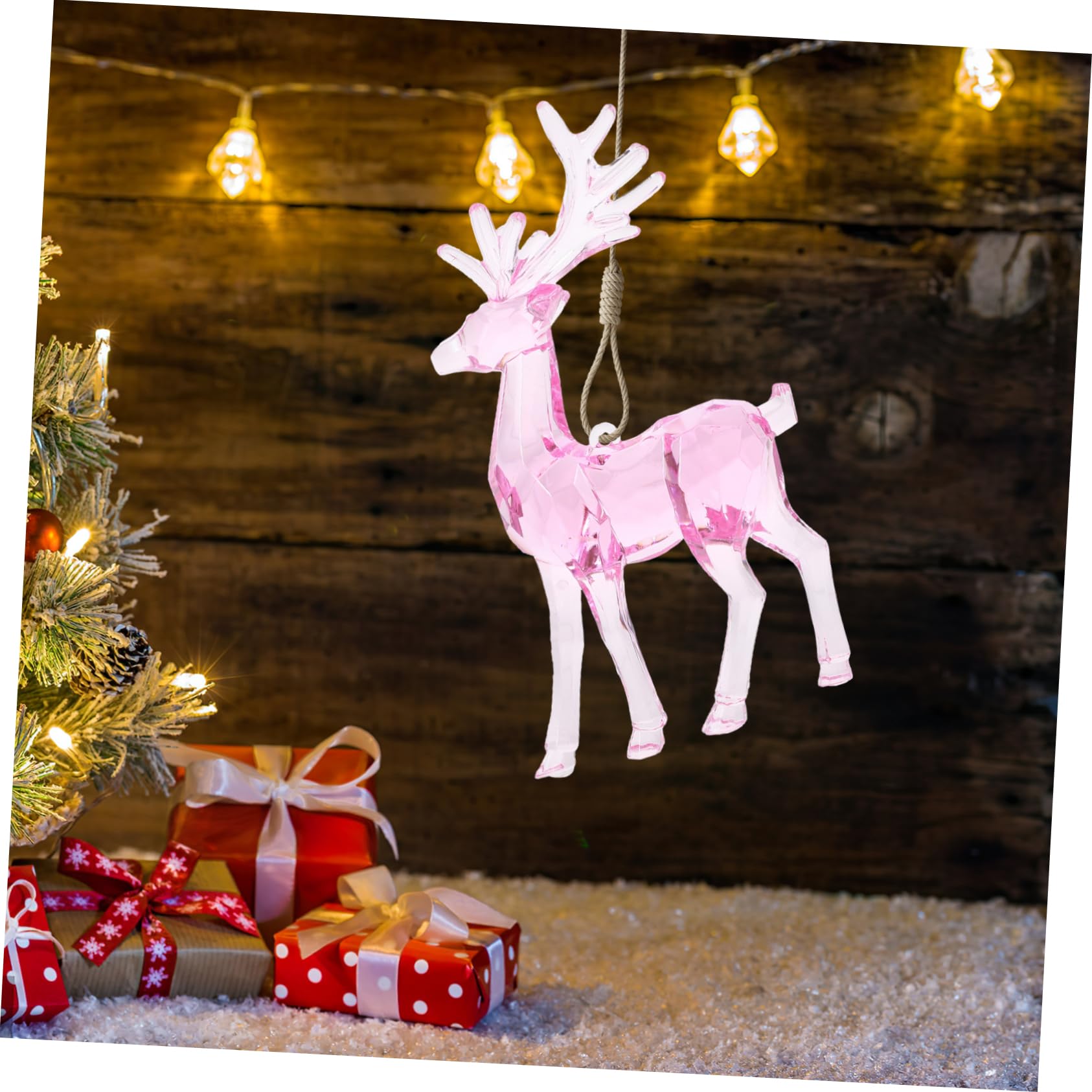 PRETYZOOM 10 Uds Adornos De Alce De Navidad De Cristal Acrílico Transparente Adornos Colgantes DIY 2 Uds Decoración De Árbol De Navidad Decoraciones para Árboles De Navidad Adorno De Alce