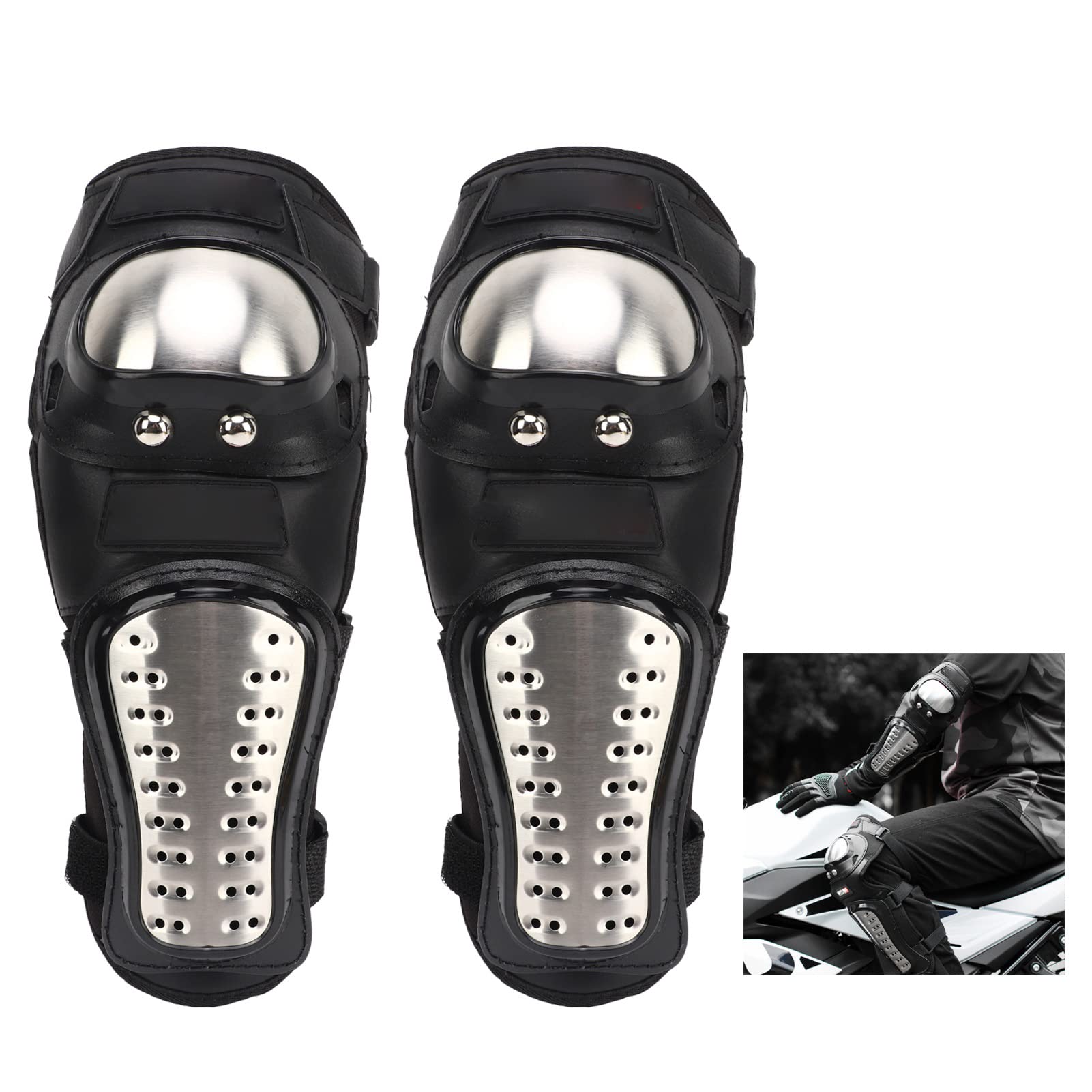 Protecteur de Coude Moto, Résistance à la Chute, Acier Inoxydable, EVA Flexible, Protection Équitation, pour Riders, Cyclisme, Aventure, Sports Extérieurs, Vélo de