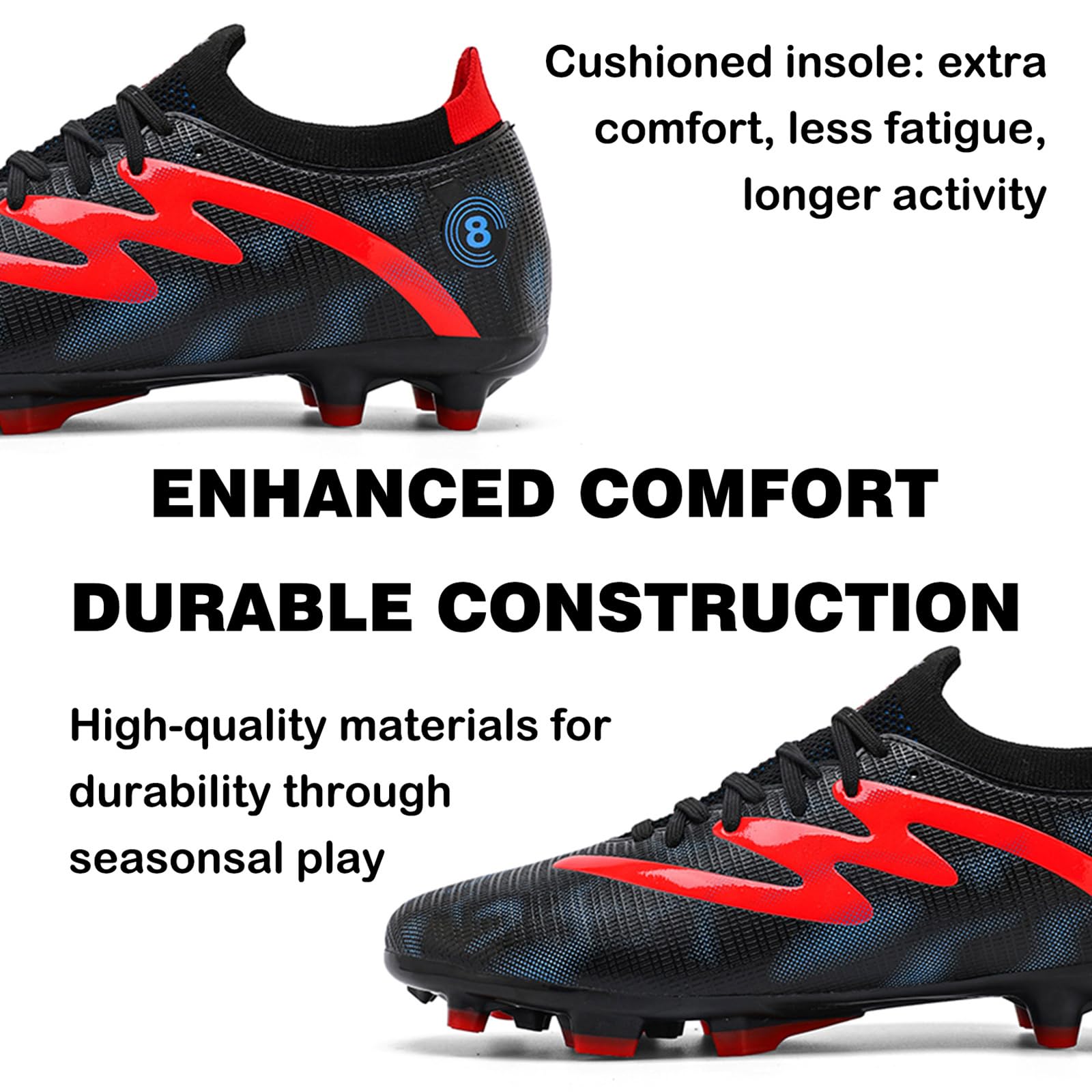 Football Boots Men's Outdoor Professional Training Football Shoes High Top Spikes Kids Teenager Professional Athletics Soccer Shoes Sneakers - 4