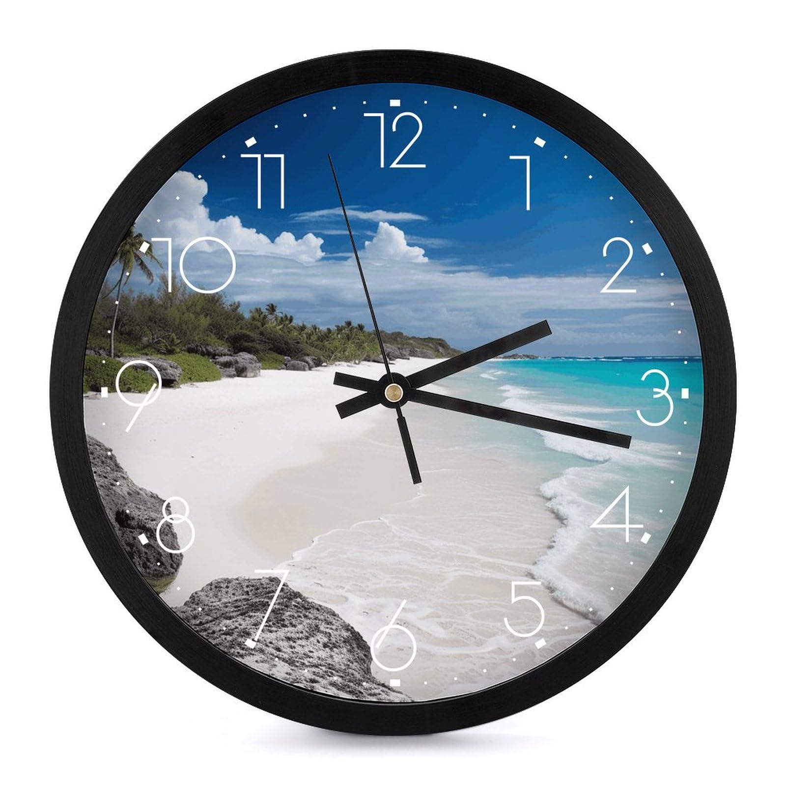 Horloge murale de 25,4 cm pour salle de bain étanche et lisible