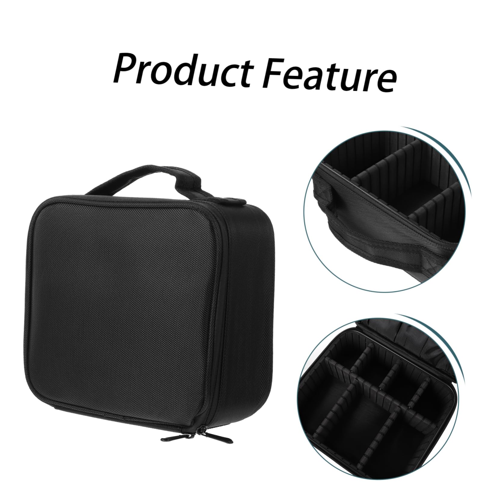 Neceser de Viaje Multicapa Asa, Bolsa Cosmética Portátil Negra de Nailon