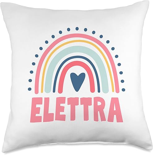 Elettra Name Custom Woman Myth Legend Pink Birthday Party Throw Pillow, 18x18, Multicolor