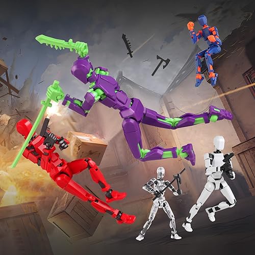 Miniatura 6 de Juego de 13 figuras de acción, 6 figuras de acción T-Robot 13, Titan 13, juguetes impresos en 3D articulados, para entusiastas del modelaje, etc.