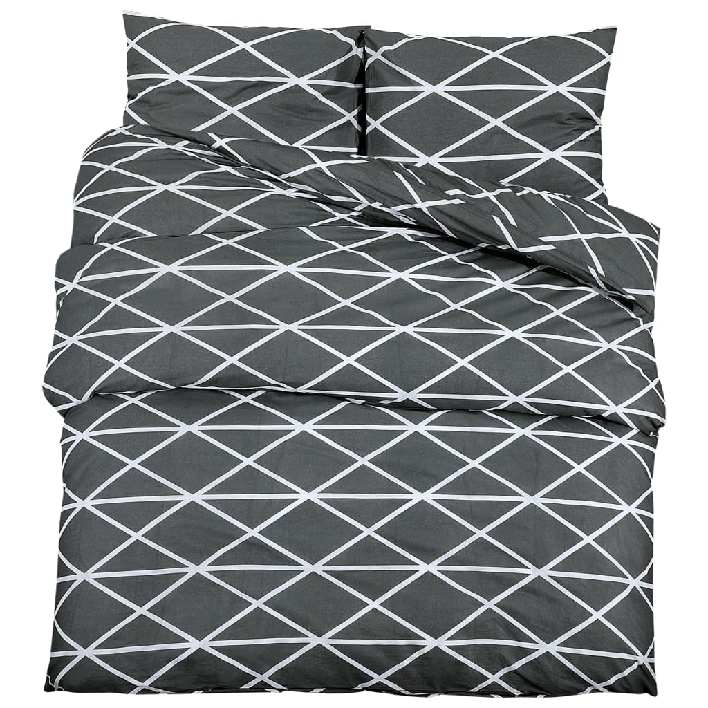 Generisch Zestaw pościeli 100% bawełny, szary, 200 x 200 cm, miękka poszwa na kołdrę o eleganckiej teksturze, łatwa w pielęgnacji, nadaje się do prania w pralce, trwała i odporna na kolory, Oeko-Tex