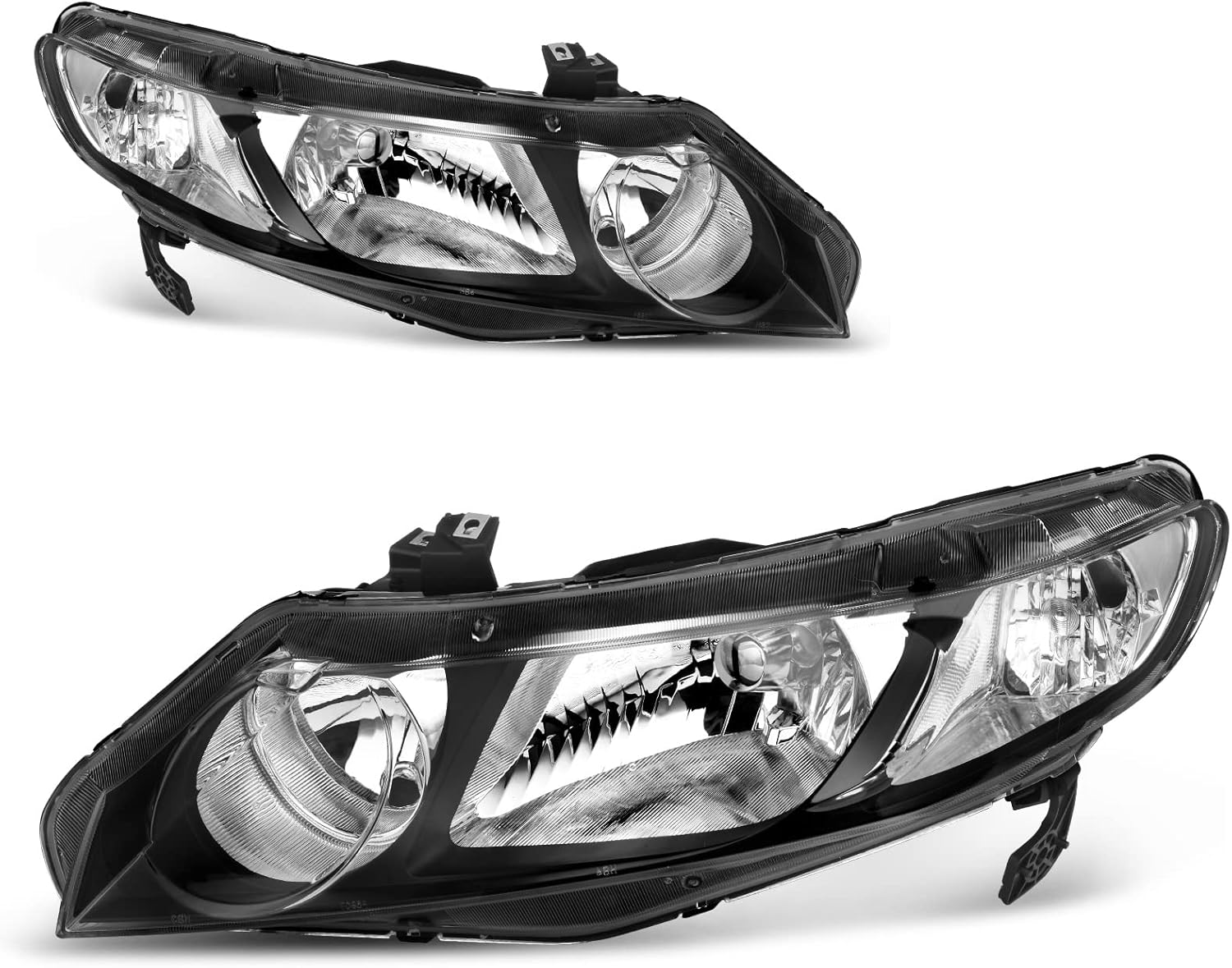 AUTOSAVER88 Headlight Assembly Compatible with 2006 2007 2008 2009 2010 2011 Civic Sedan 4-Door Headlamp Clear Lens