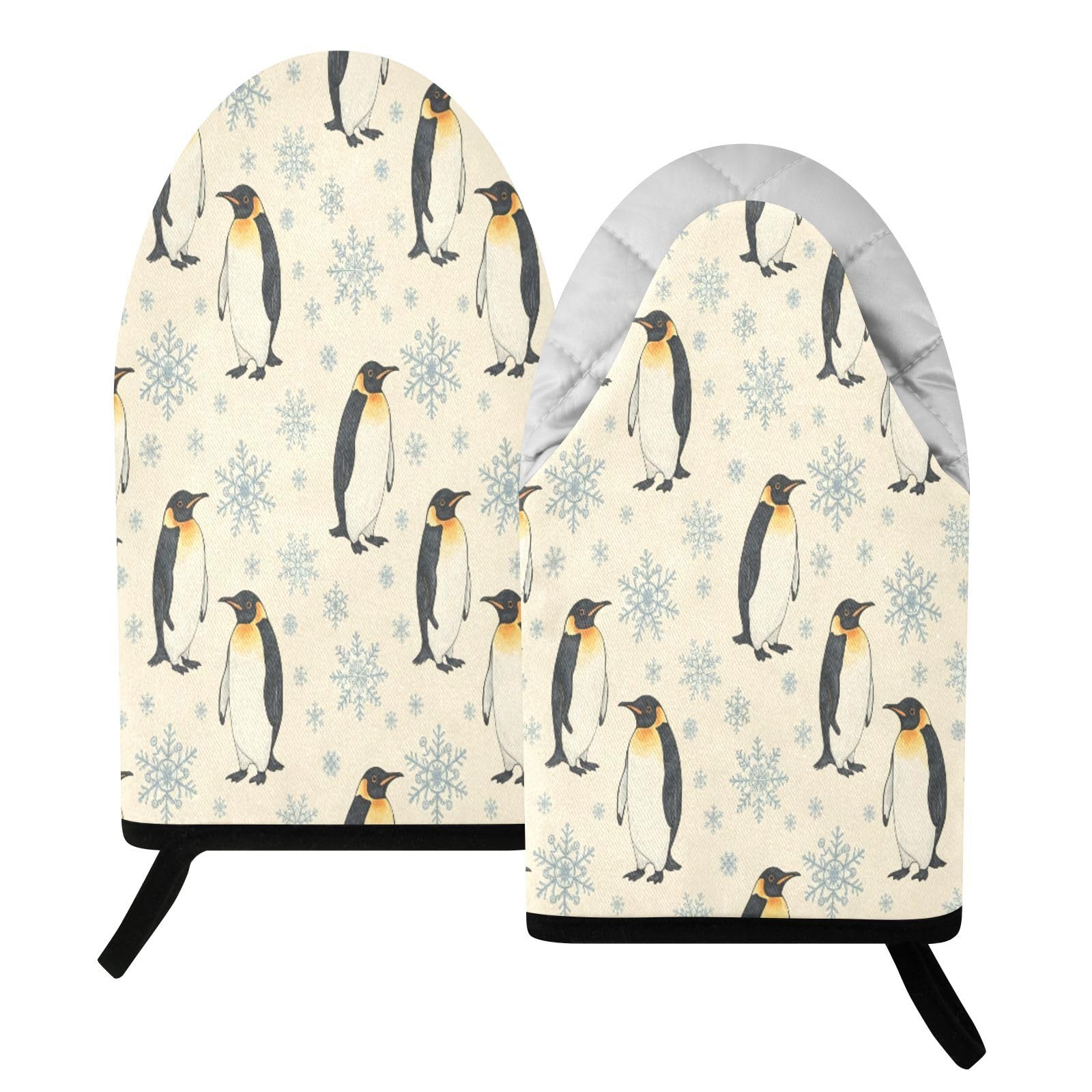 BURSTDDY Cartoon Penguin Oven Mitt,Heat Resistant Kitchen Mitts for Cooking