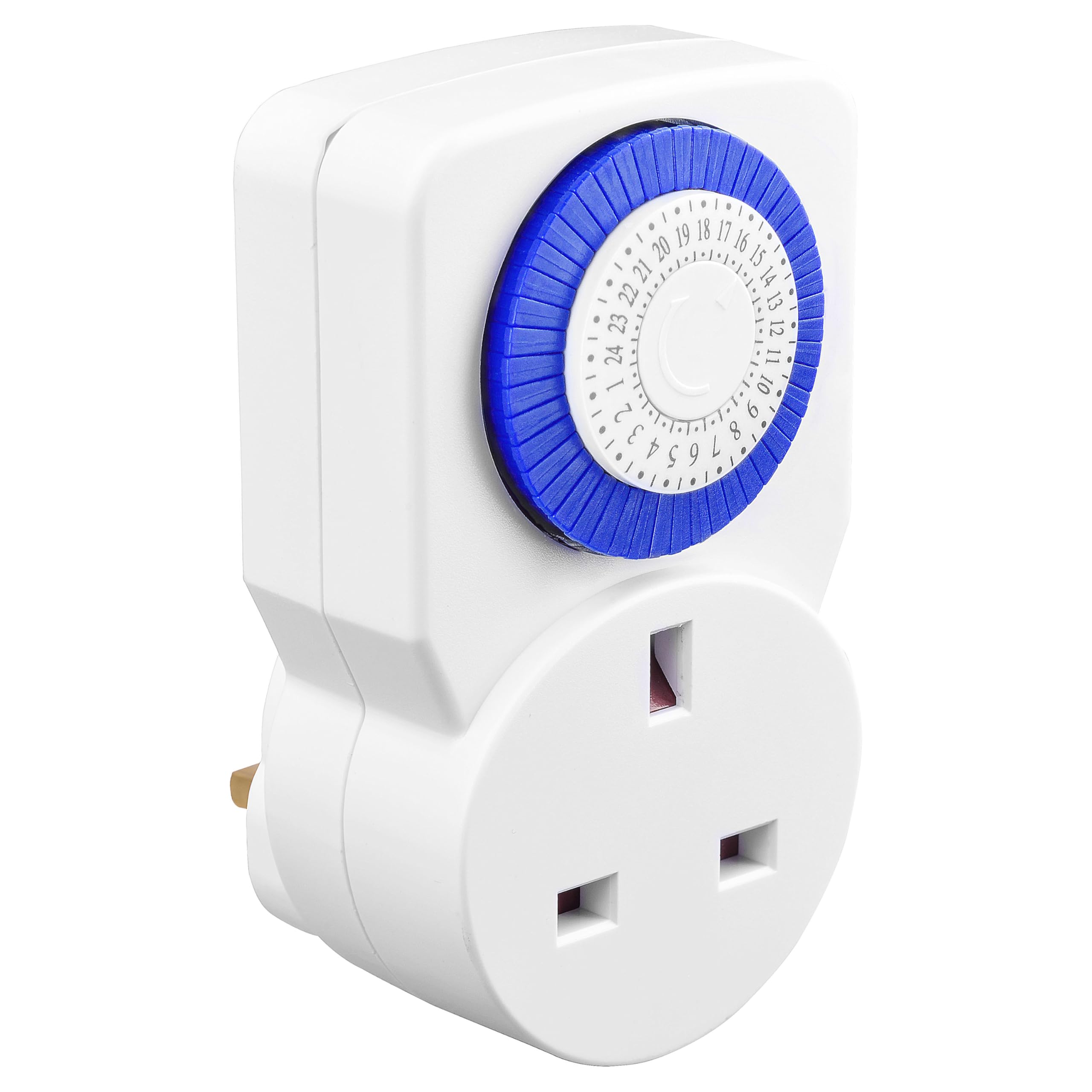 Masterplug TMS24-MP Energy Saving Daily Mechanical Segment Timer Plug, White