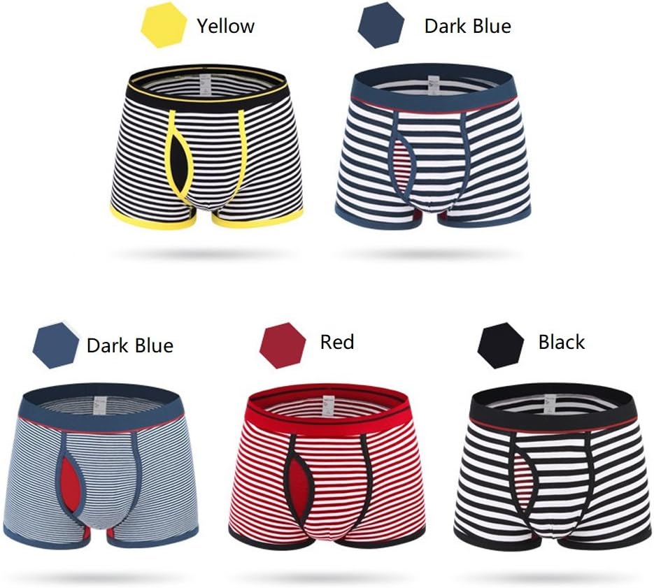 CHUNG Mens Cotton Boxer Underwear Pouch Front Fly Stripes Pattern MId-rise Soft Fashion - Image 3