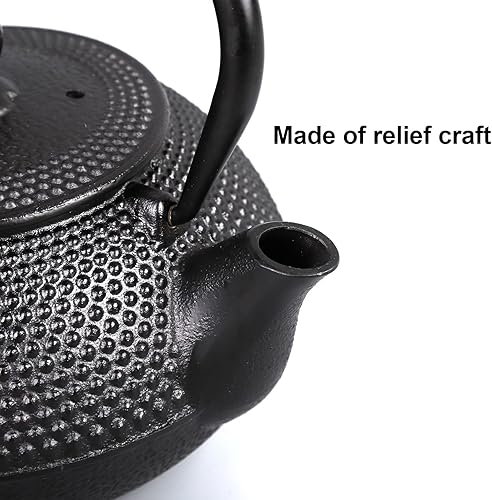 Miniatura 4 de PARACITY Tetera de hierro fundido con tetsubina japonesa recubierta con infusor de acero inoxidable, hervidor de té para hervir té de agua caliente,