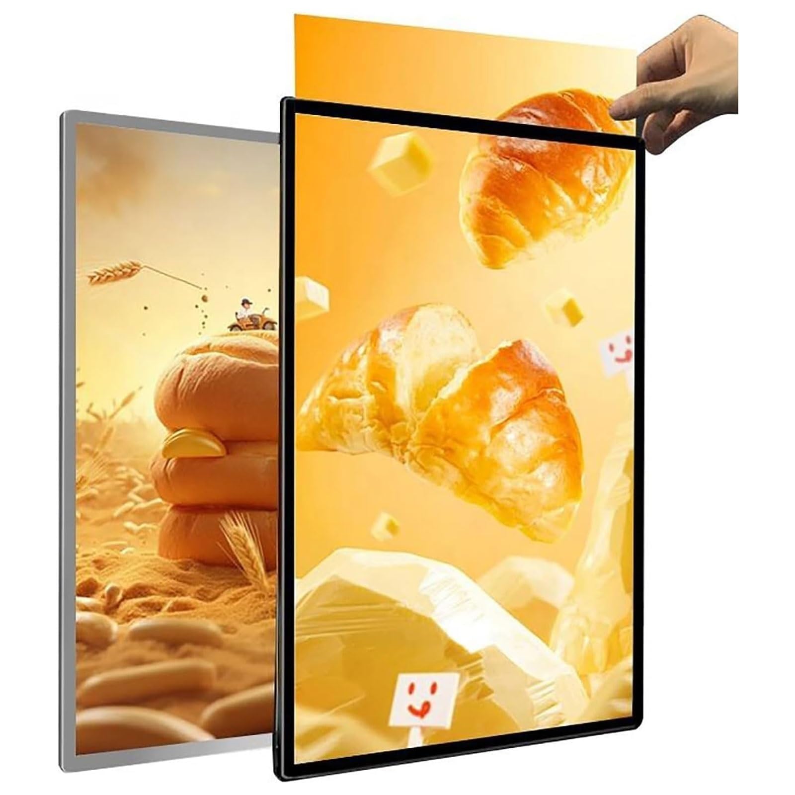 Caja de luz LED para publicidad y menú, cristal templado ultrafino, montaje en pared, para restaurantes, bares, tiendas y cafeterías