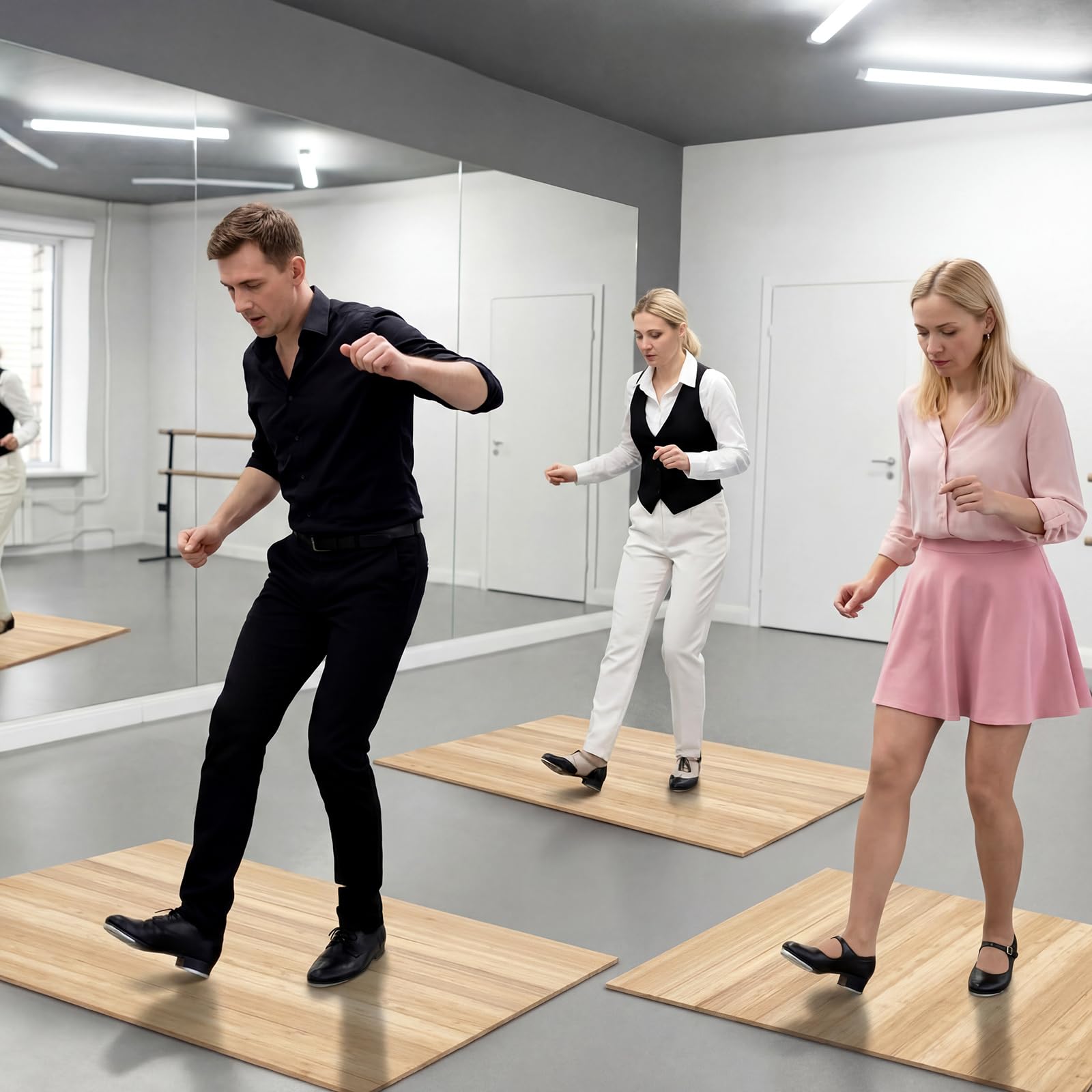 Drydiet Tap Mat Dance Mat Portable Tap Board Made of 8 mm Thick Solid Bamboo with Clear Sound Feedback Portable Heavy Duty Dance Floor Mat Exercise Flooring Professional Student