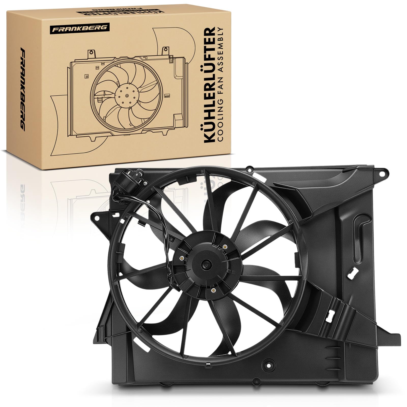 Frankberg Ventilateur de radiateur, turbine, refroidisseur d'eau, diesel, | Compatible avec: Mokka/Mokka X J13