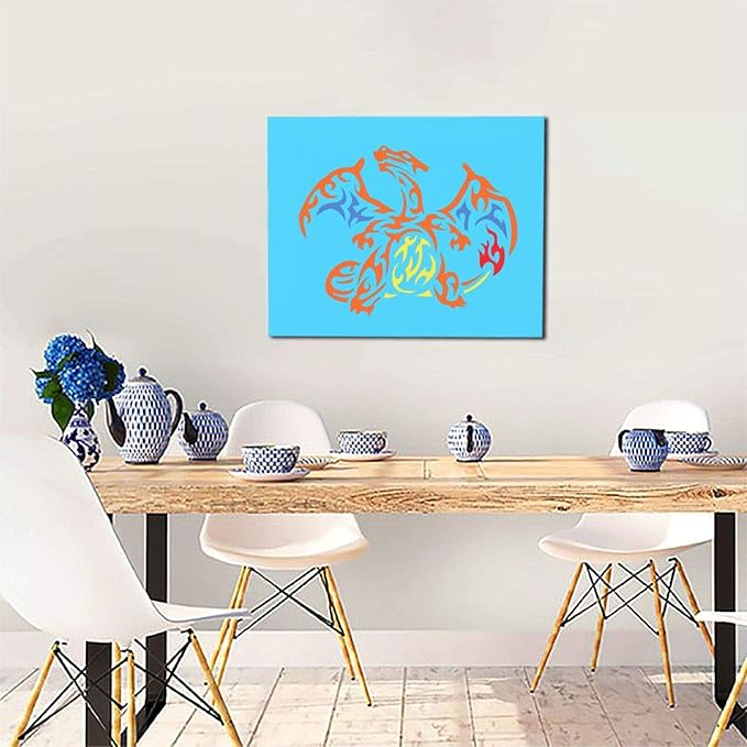 Amazon リザードン 家の装飾リビングルームウォールアート写真壁掛け 部屋 装飾 壁絵 インテリア絵画 おしゃれポスター 壁掛け絵画パネルのアートワーク現代のプリントキャンバスプ 壁アート40 50cm ウォールステッカー オンライン通販