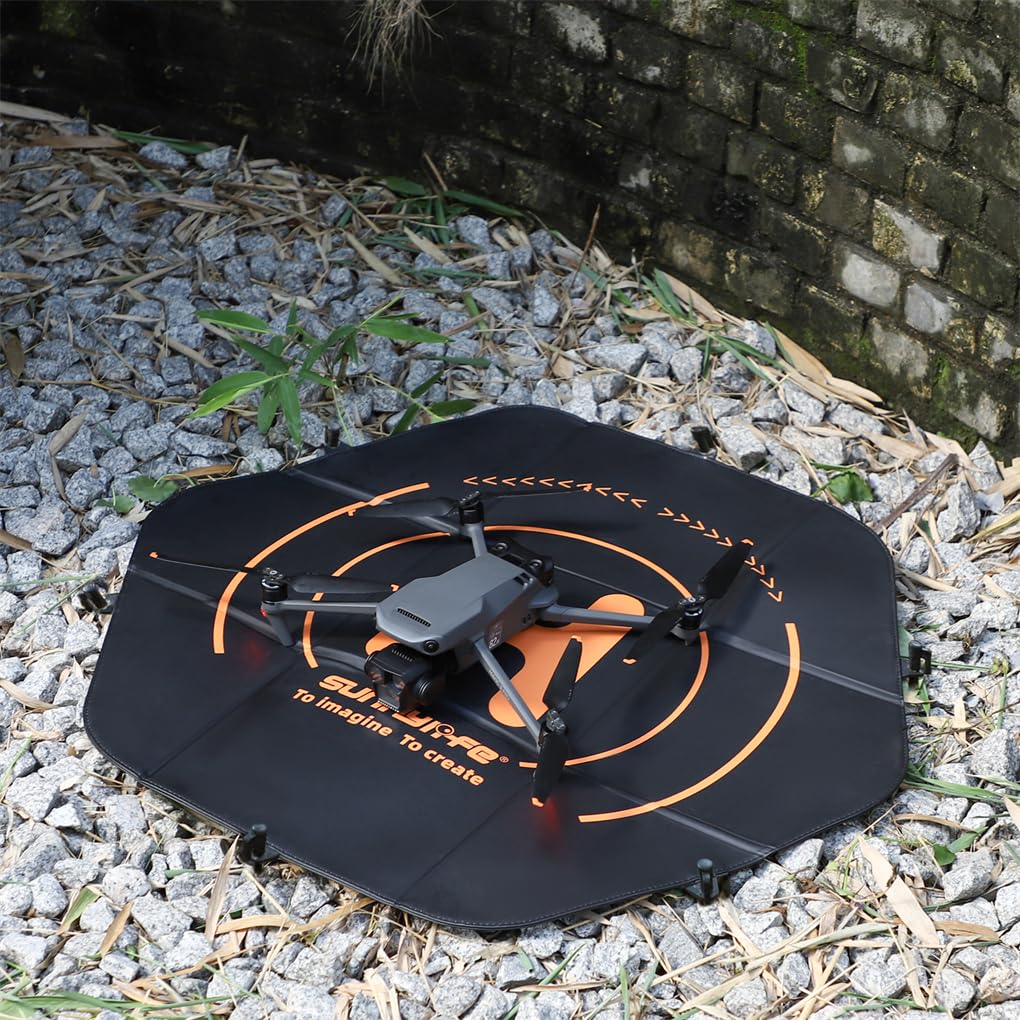 Plataforma de aterrizaje para drones AVATA 2 con mayor resistencia al viento y al viento. Se puede enjuagar y limpiar. Delantal hexagonal, Negro, 80cm