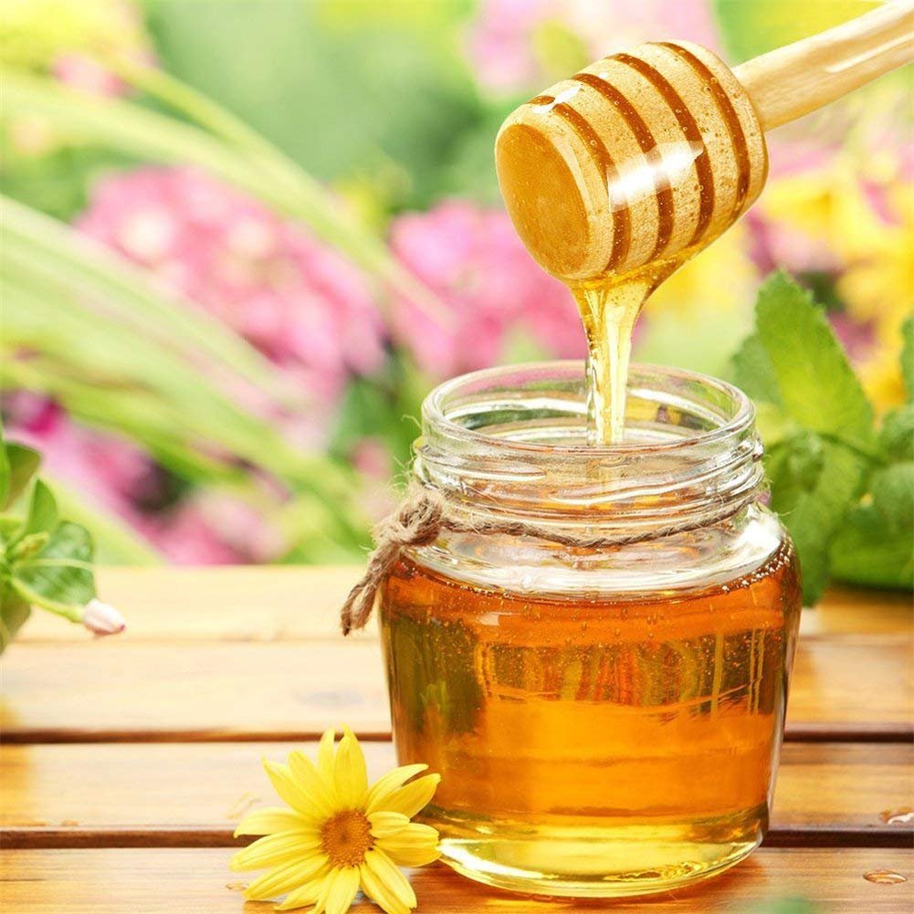 Right Products 2PC Wood Honey Dippers Server Stirring Sticks for Honey Jar Dispense Drizzle Honey 15 cm