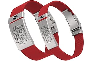 Personalized Medical ID Bracelet - Emergency ID Alert Wristband Customizable Road ID