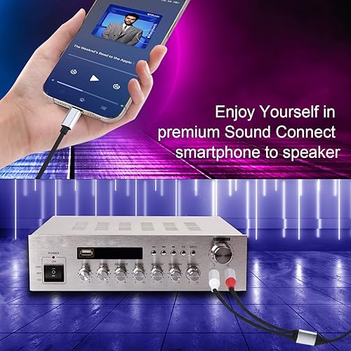 Miniatura 8 de Cable divisor de cable en Y estéreo mono TS de 0.138 in 18 pulgadas a doble 0.250 in 14 pulgadas para smartphone, computadora, reproductor de CD,