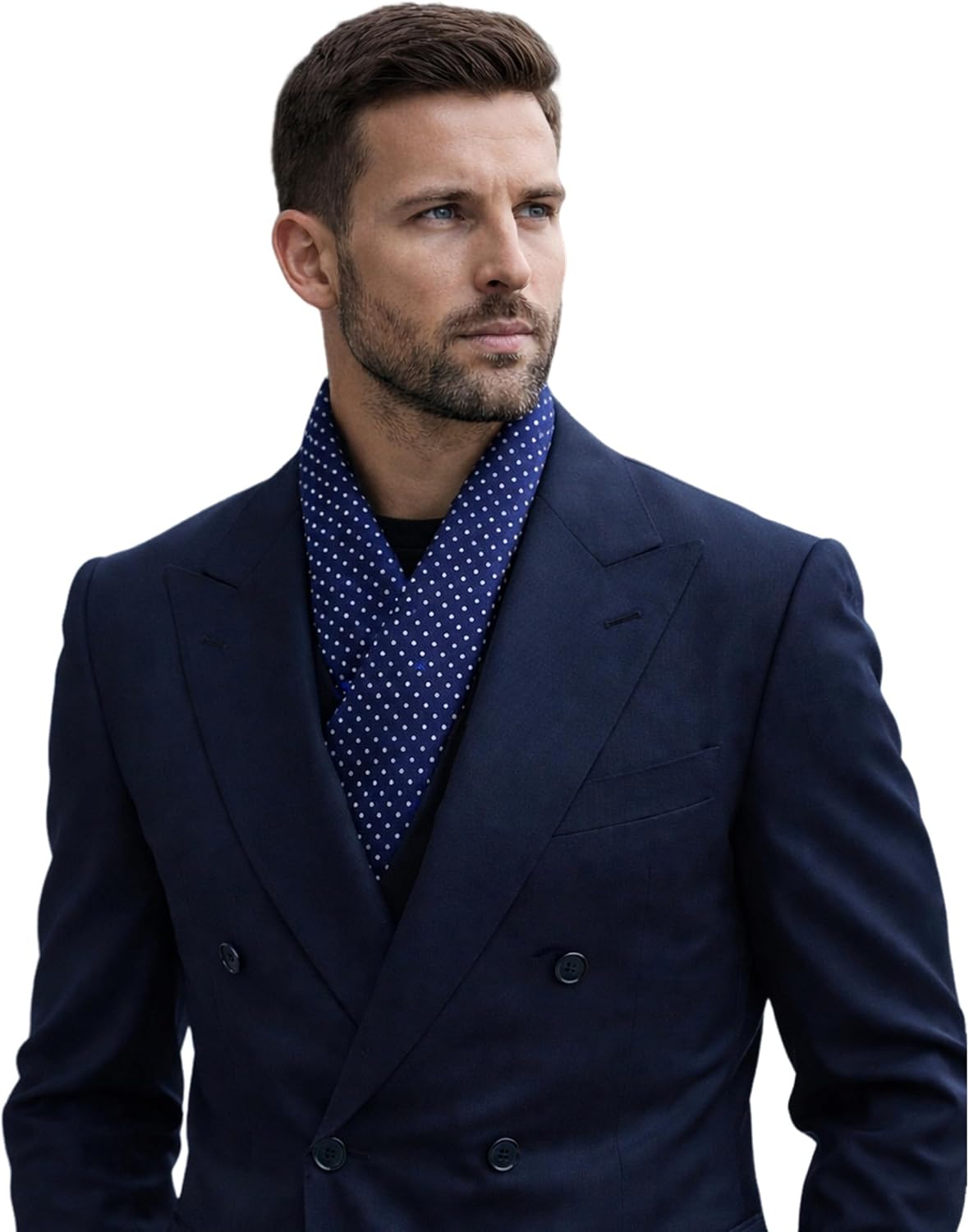 Men’s 100% Mulberry Silk Scarf 67"x8.7", Luxury Double-Layer Reversible Fine Silk Twill, Elegant Winter Accessory