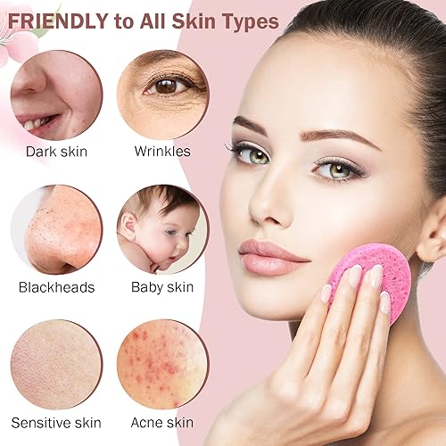 Miniatura 10 de 300 esponjas faciales comprimidas, esponjas faciales naturales para la limpieza, esponjas de limpieza facial, almohadillas exfoliantes para limpieza