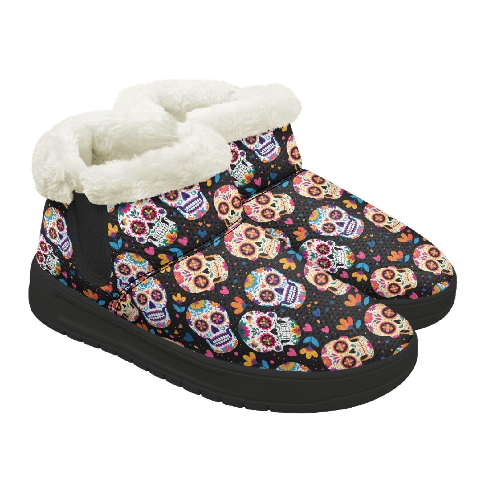 Women's Ankle Boots Comfy Memory Foam Plush Fleece Snow Boots Slip Resistant Outdoor Winter Shoes