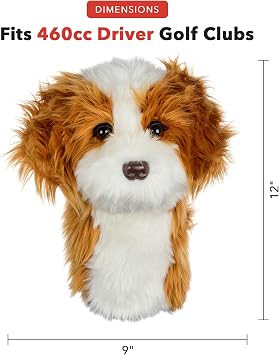 Daphne's Headcovers Cavapoo Driver Headcover | Funny Golf Club Covers | Golf Head Covers for Drivers | Stylish Golf Club Head Covers | Golf Driver Covers | Mens & Womens Driver Headcover