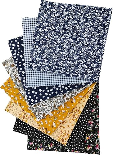 Miniatura 79 de Fat Quarters - Paquete de 7 piezas de 100% algodón de 19.69 x 19.69 pulgadas (19.7 x 19.7 in), precortadas de tela para acolchar de retazos, costura