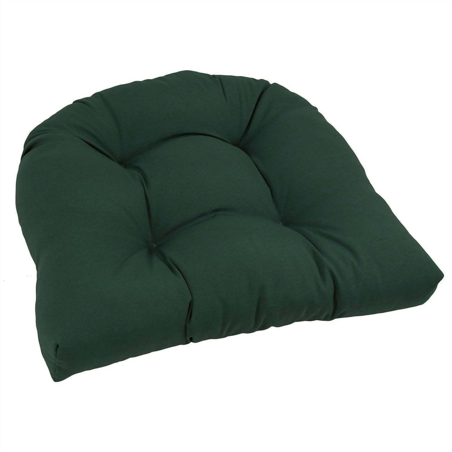 Blazing Needles Twill Rounded Back Chair Cushion, 19 x 19, Forest Green