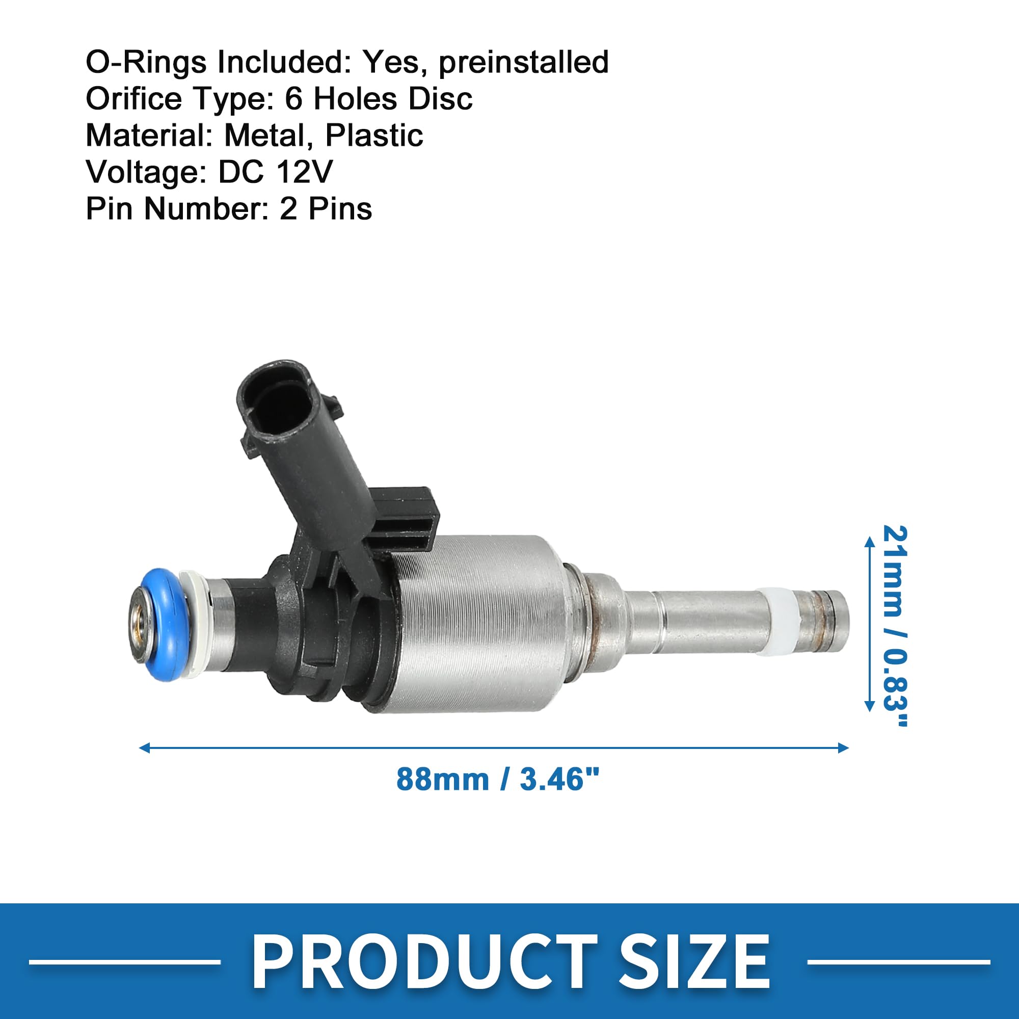 A ABSOPRO Iniettore di carburante No.06H906036G/06J906036G per VW Golf 2.0 GTI 04-13 per VW Passat B6 B7 Berlina 2.0 TFSI 05-14 Nero 4 Pezzi
